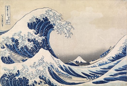The Great Wave off Kanagawa, Hokusai (c. 1830). Colour woodblock.